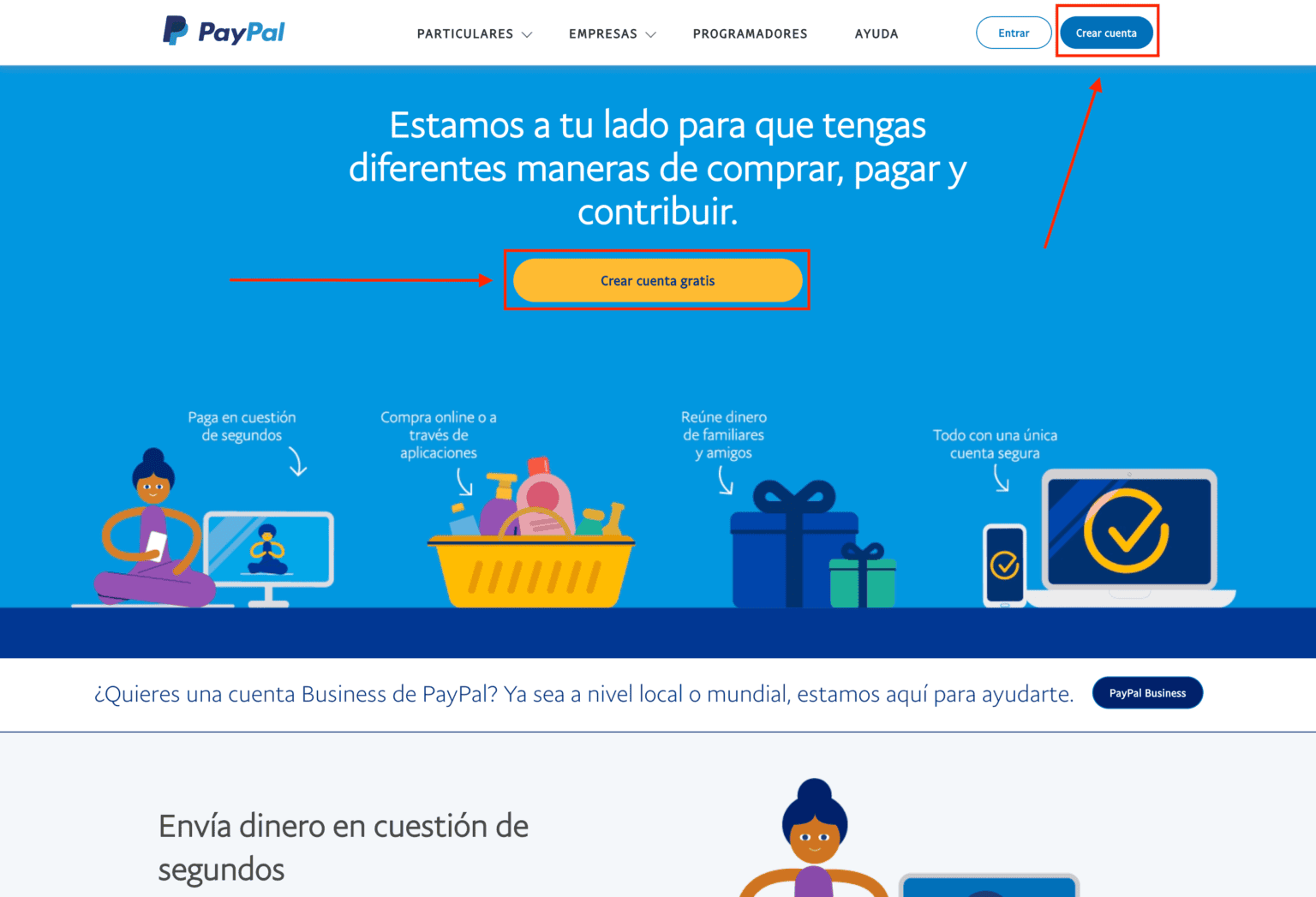 Como crear una cuenta en PayPal y dar acceso a tu desarrollador web Charrúa